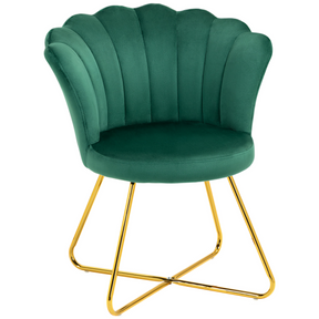 HOMCOM green velvet lotus accent chair