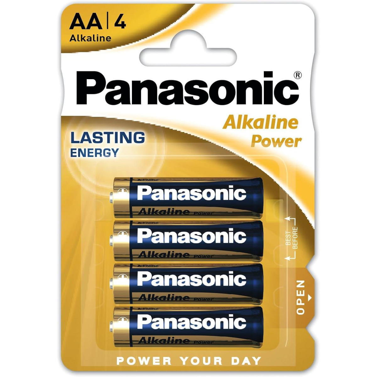 Panasonic AA Alkaline Batteries, Pack of 4 – Reliable Power for Everyday Devices