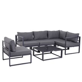 Outsunny aluminium garden sectional sofa set