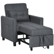 HOMCOM grey pull-out chair bed