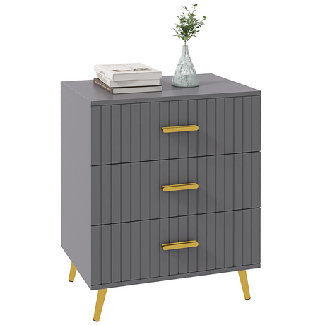HOMCOM 3 drawer chest with aluminium legs