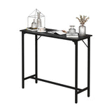 43-Inch Black Bar Table with MDF Top & Iron Frame, 110cm – Pub Height Kitchen or Home Bar Counter