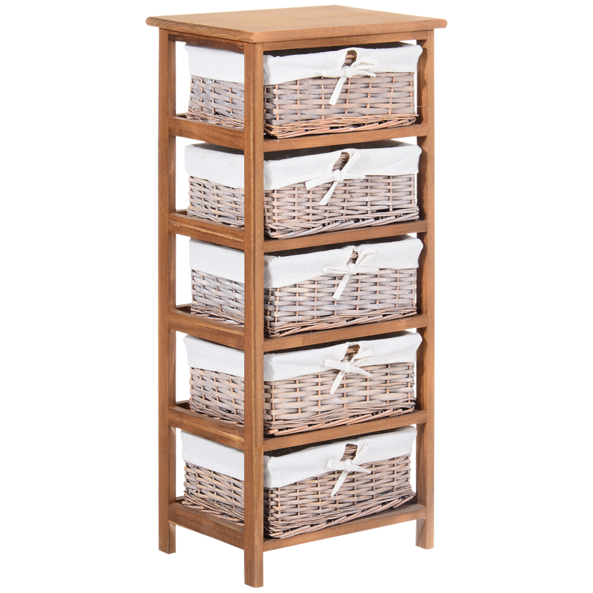 5-drawer unit with wicker baskets