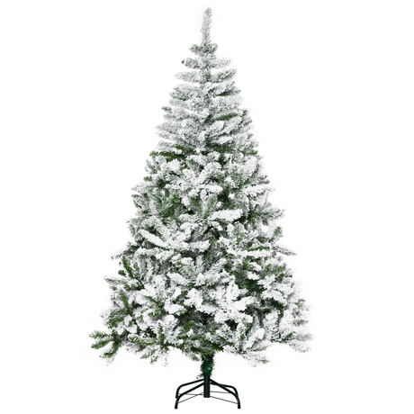 HOMCOM 6ft snow flocked Christmas tree