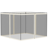 Outsunny Four-Panel Gazebo Replacement Screen with Zip Closure – Polyester & Nylon Mesh Insect Protection