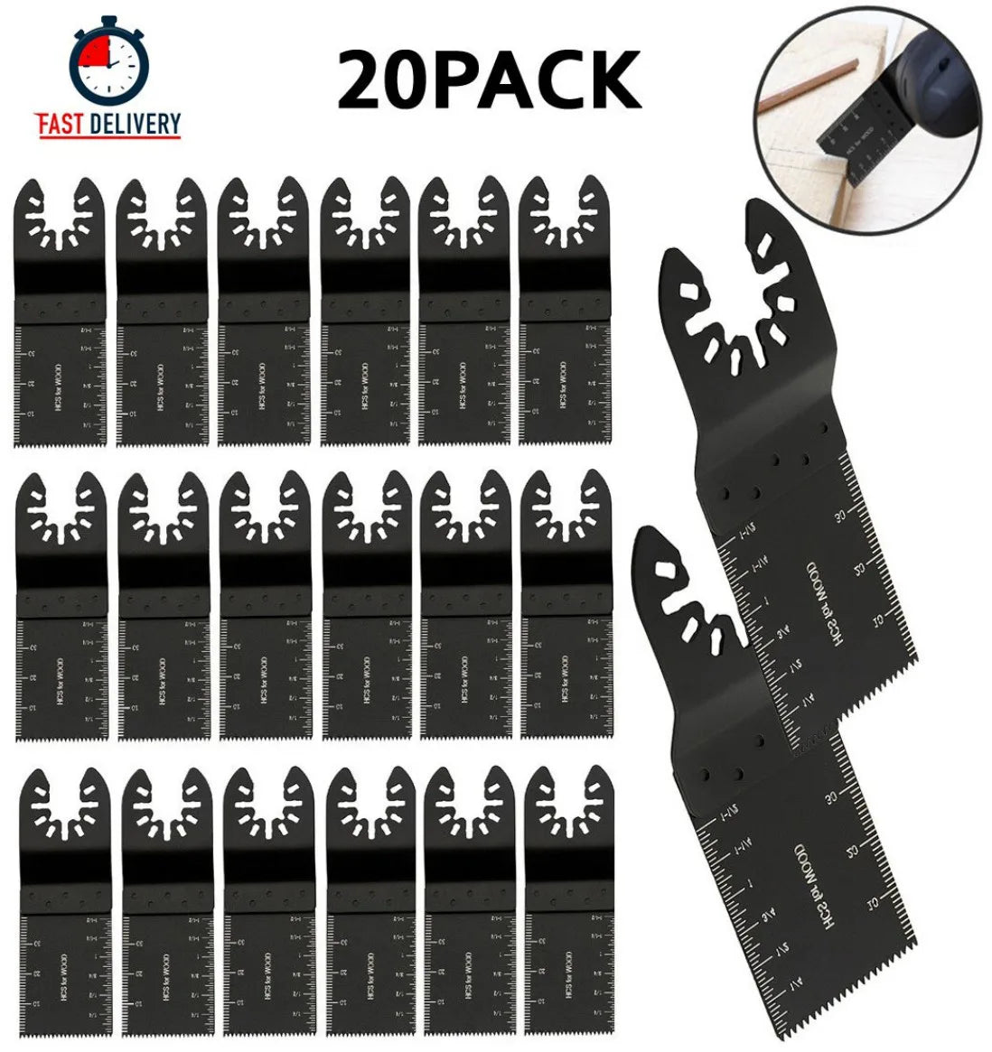 20PCS OSCILLATING MULTI TOOL BLADE SAW BLADES WOOD METAL CUTTER FOR DEWALT FEIN