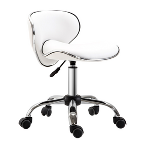 HOMCOM white rolling salon stool