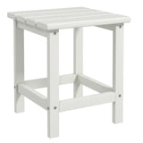 Outsunny Square Garden Coffee Table with Recycled HDPE Tabletop – Outdoor Side Table, 38 x 38 x 46 cm, White