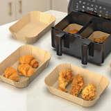 Vinsani 100-Piece Silicone-Coated Air Fryer Paper Liners – Non-Stick Greaseproof Disposable Liners, 21.8 x 14cm