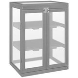 Outsunny 3-Tier Wooden Mini Greenhouse Cold Frame with Polycarbonate Panels & Flip-Top Lid – Plant Shelf