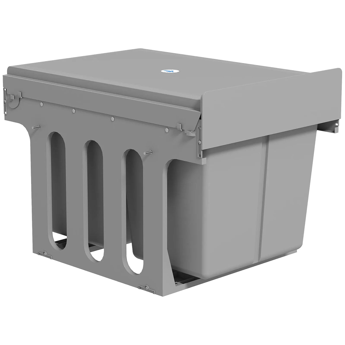 HOMCOM Under Sink Pull Out Bin with 2 x 15L Removable Compartments – Soft-Close Waste Bin, Light Grey