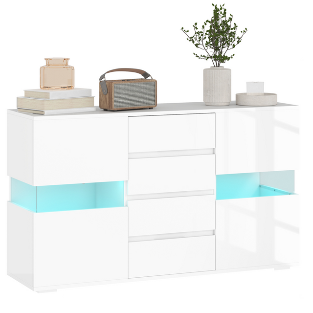 HOMCOM white LED high gloss sideboard