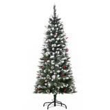 5ft pencil Christmas tree with berries and pinecones