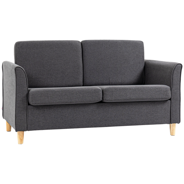 HOMCOM dark grey linen 2 seater loveseat