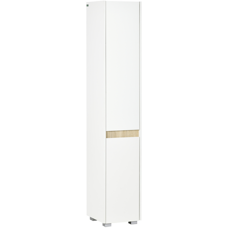 Slim white tallboy bathroom cabinet