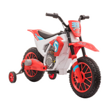 HOMCOM Kids Electric Motorbike Ride-On with Training Wheels, 3-8km/h – Battery-Powered Toy for Ages 3-5, Red
