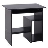 Compact black computer desk