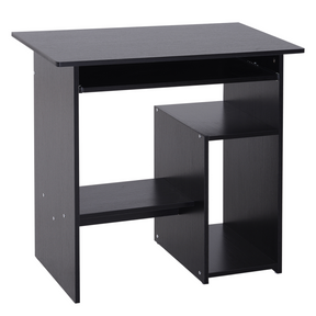 Compact black computer desk