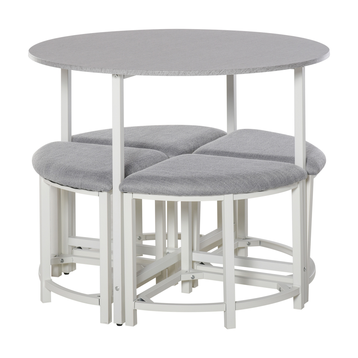 Round dining table with 4 stools