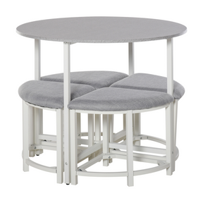 Round dining table with 4 stools