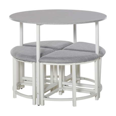 Round dining table with 4 stools