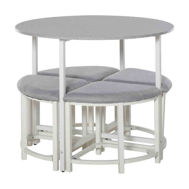 Round dining table with 4 stools