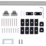 HOMCOM Sliding Barn Door Hardware Kit, 6ft/1860mm Track – Metal Gear Set for Single Doors up to 35kg