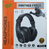 Panther Force PF218 Bluetooth Headphones with Twistout Speaker – Memory Foam Earcups, 8–10 Hour Playtime