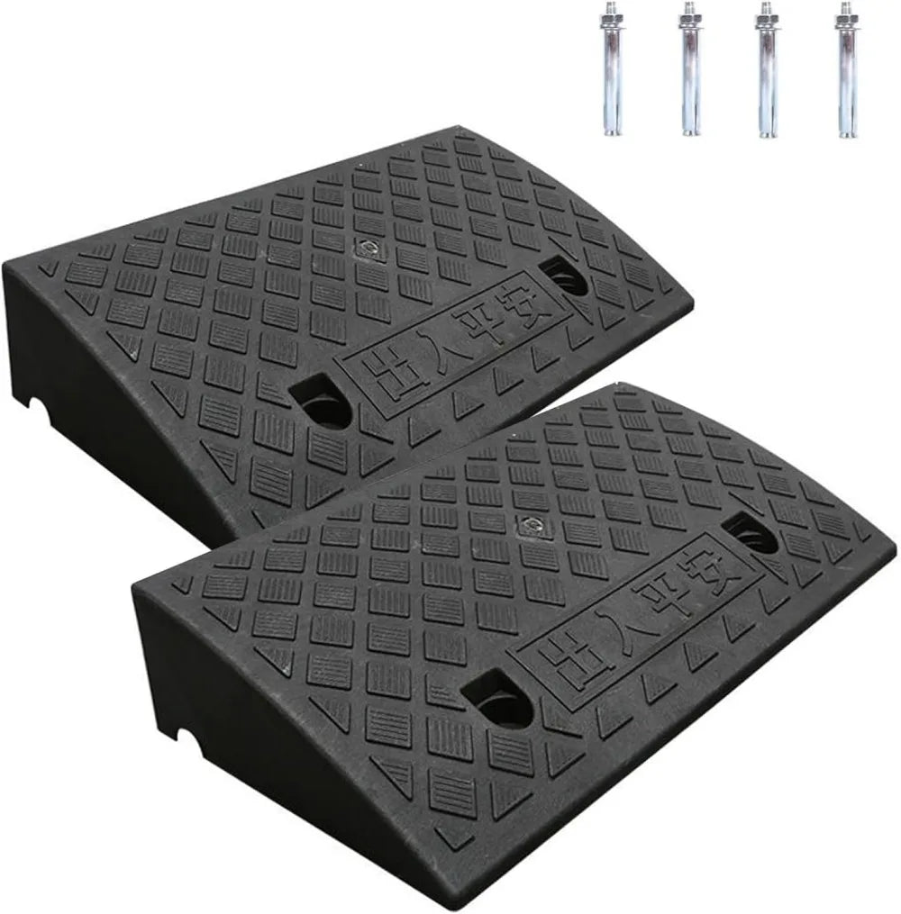 Portable Kerb Ramps, 2 Pack, 50 x 27 x 11 cm Threshold Ramps for Driveways, Cars and Scooters