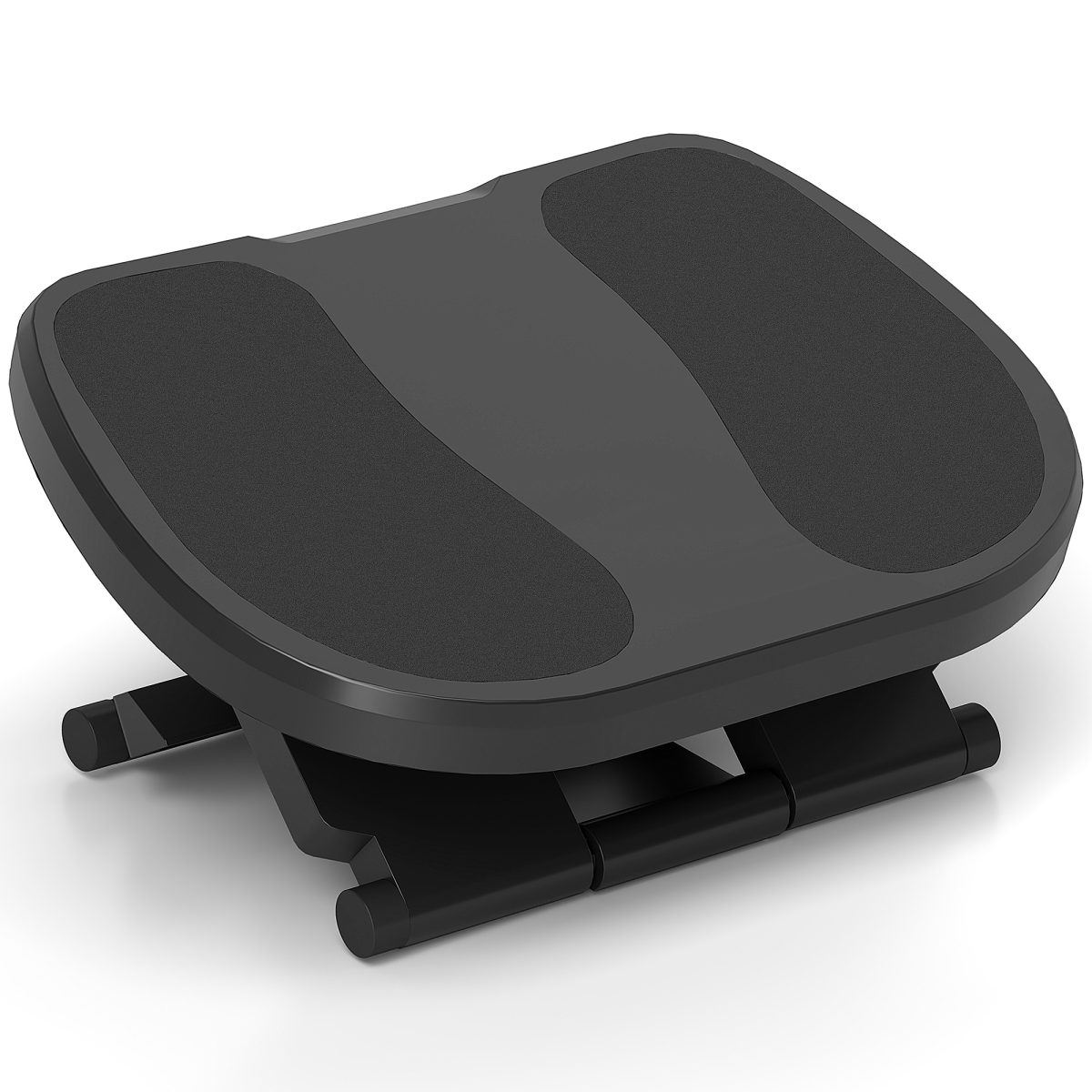 HOMCOM Adjustable Ergonomic Footrest with Textured Top Panels – Under-Desk Posture Support, Grey