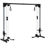 SPORTNOW Cable Crossover Machine with Pulley System & Four Handles – Full Body Strength Training, Black