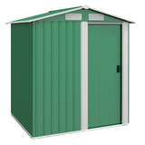 Outsunny 5ft x 4.3ft Metal Storage Shed with Sliding Door, Vents and Sloped Roof – Garden Storage, Green