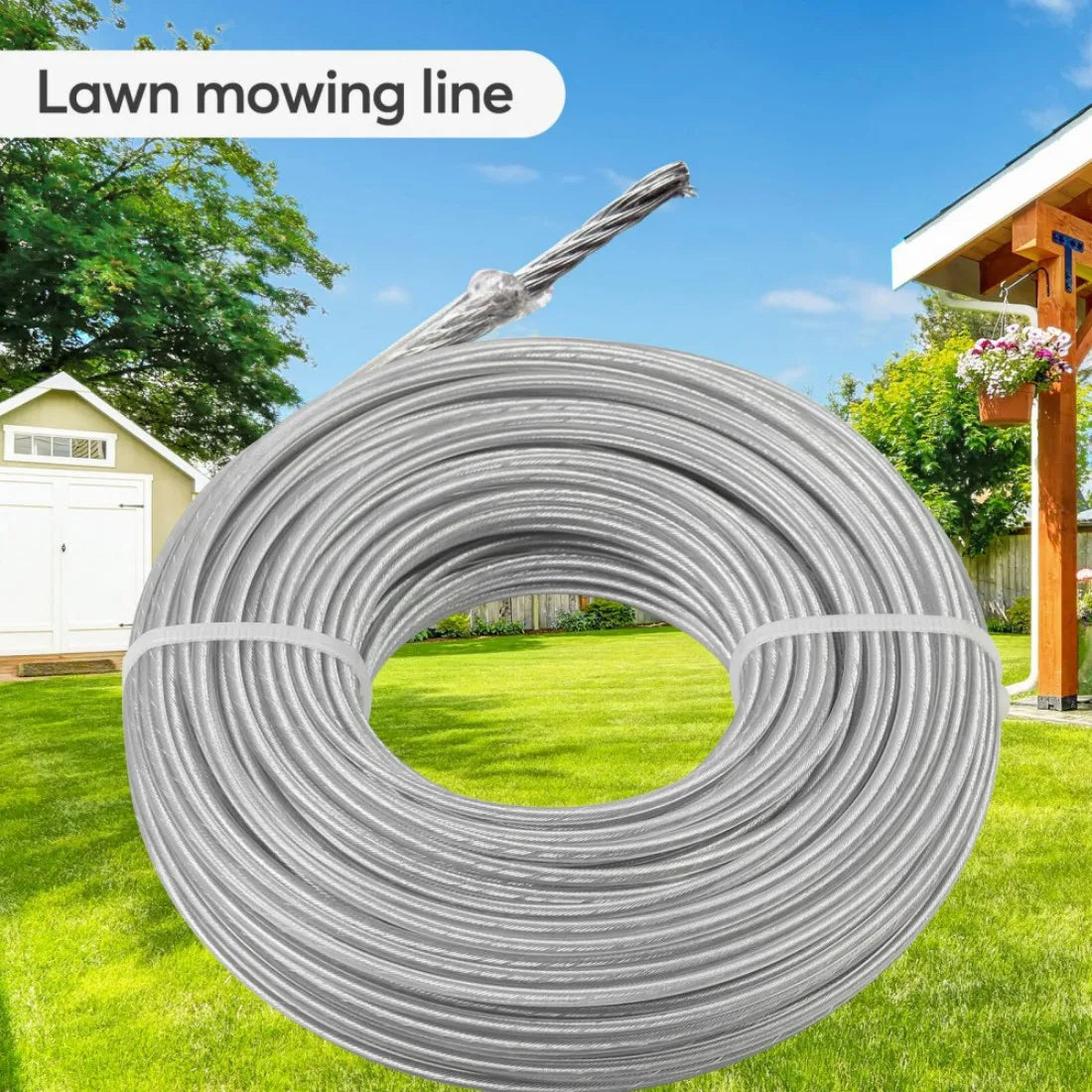 Steel Core Nylon Strimmer Line 3mm x 30m – Heavy Duty Trimmer Spool Cutting Wire for Garden Trimmers