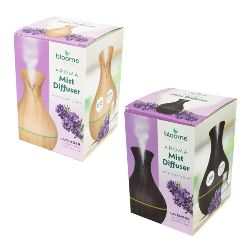 Bloome Aroma Vase Mist Diffuser with Soft Light, 200ml – Home Fragrance, Lavender
