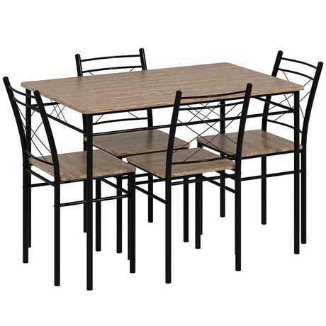 HOMCOM oak 5 piece dining set