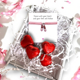 Aye Do Gifts Ballet Shoes Friendship Bracelet Mini Gift Hamper with Milk Chocolate Hearts – Gift for Dancers