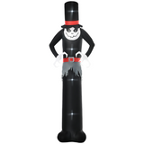 HOMCOM 10ft Inflatable Halloween Skinny Ghost with Tall Hat – Blow-Up Outdoor LED Display