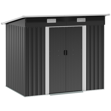 Black 6.8 x 4.3ft outdoor garden storage shed