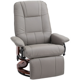 Grey PU leather recliner armchair