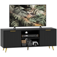 HOMCOM black beadboard TV stand