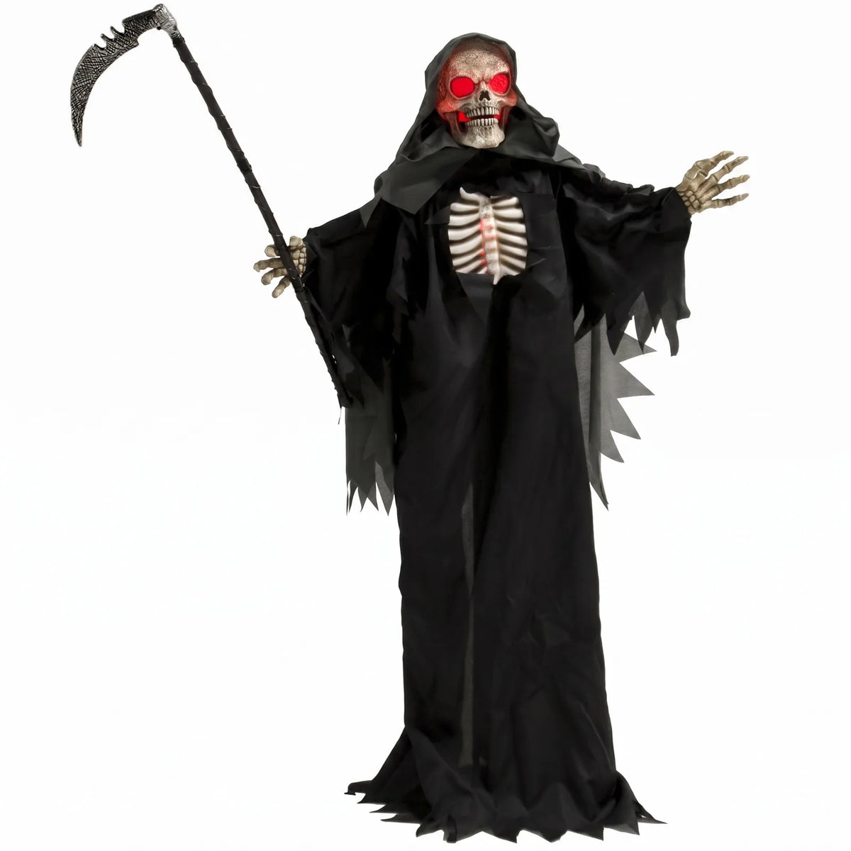 HOMCOM 170cm Life Size Animated Grim Reaper Halloween Decoration
