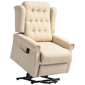 HOMCOM beige power lift wingback recliner