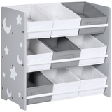 ZONEKIZ Storage Unit with 9 Removable Storage Baskets for Nursery Playroom – Grey