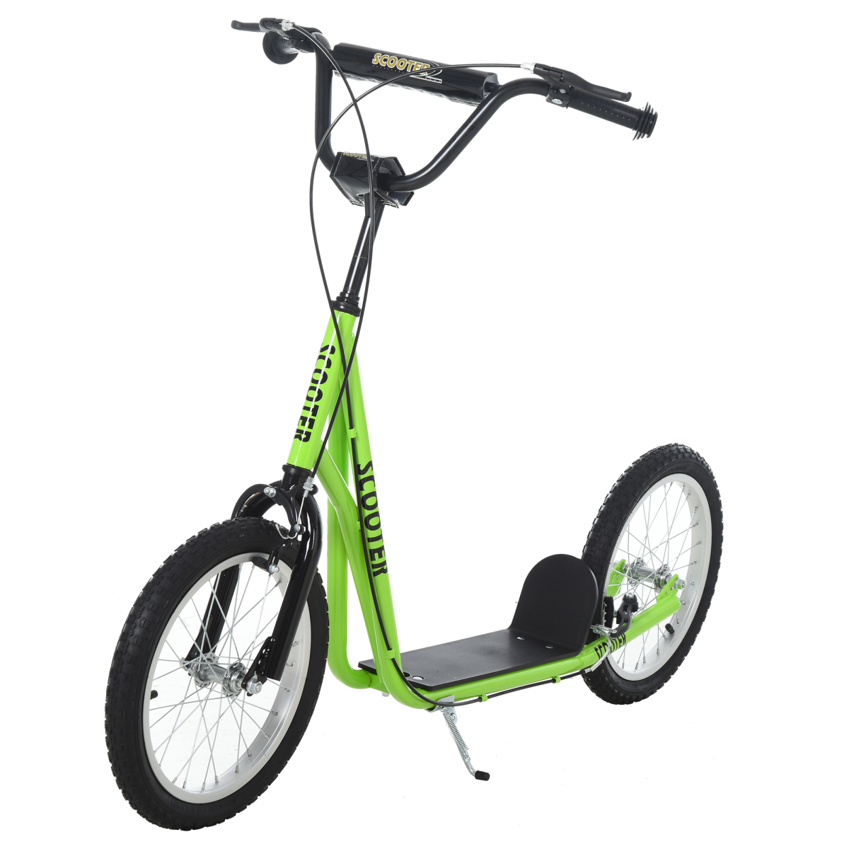 HOMCOM Kids Kick Scooter with 90-96cm Adjustable Handlebar, Dual Brakes & Inflatable Rubber Tyres – Ages 5+