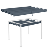 Outsunny Replacement Pergola Roof Sun Shade Cover for 3 x 2.15m Pergola, UV30+ PU Coated Polyester, Dark Grey