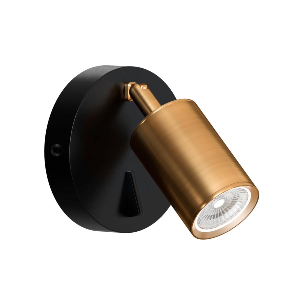 LEDSone Rotatable GU10 Spotlight Wall Light with On-Off Switch – Adjustable Metal Wall Lamp, Yellow Brass