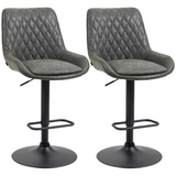 Grey swivel bar chairs set of 2