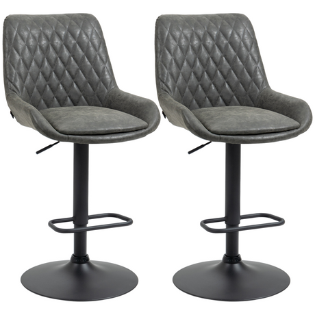 Grey swivel bar chairs set of 2