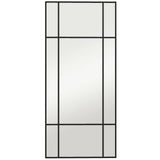 HOMCOM Decorative Grid Wall Mirror, with Back Hooks – Black