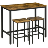 Rustic brown industrial bar set